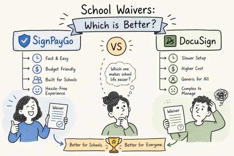 SignPayGo vs DocuSign: Which wins for school waivers?