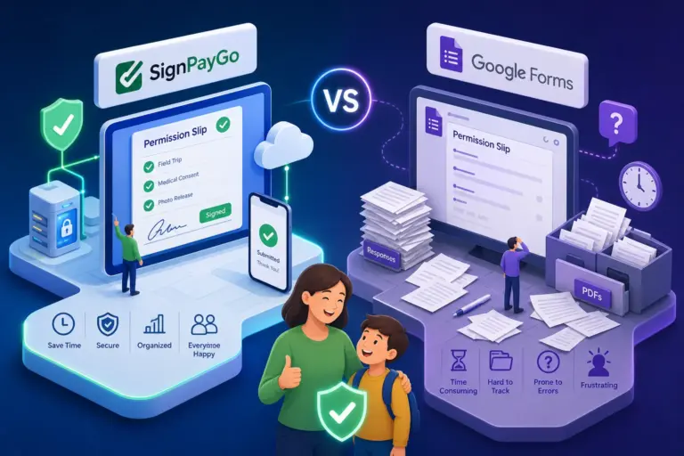 SignPayGo vs Google Forms for School Permission Slips